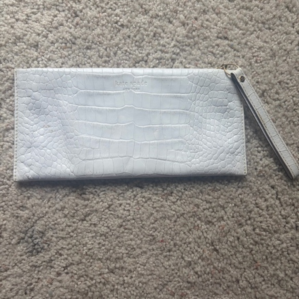 Kate Spade New York Leather Embossed Wristlet Clutch